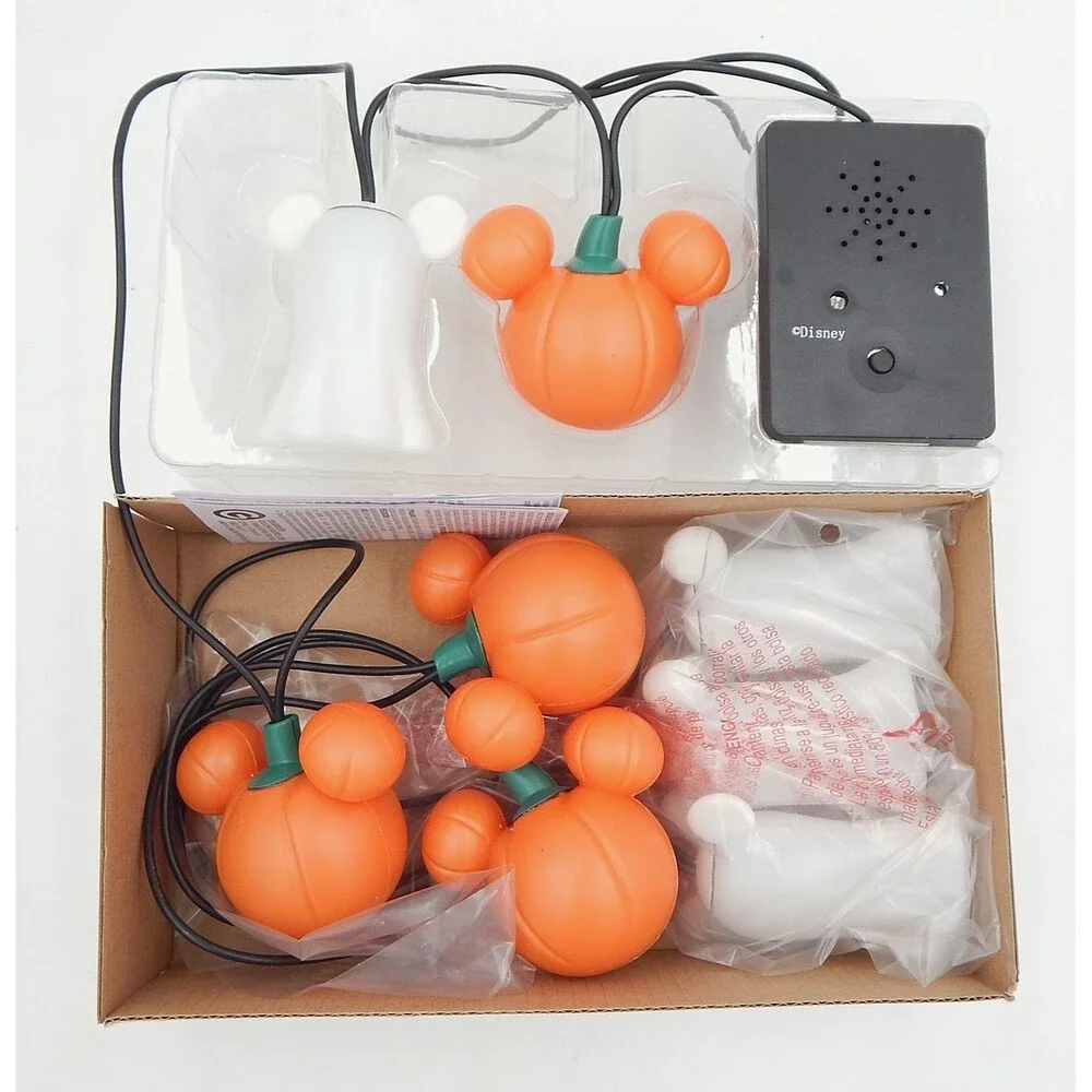 Disney Mickey Mouse Ghost Pumpkin Emoteglow Projection Musical 8 Light String